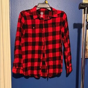 wonder nation Red and Black Buffalo Plaid Button-Up Shirt